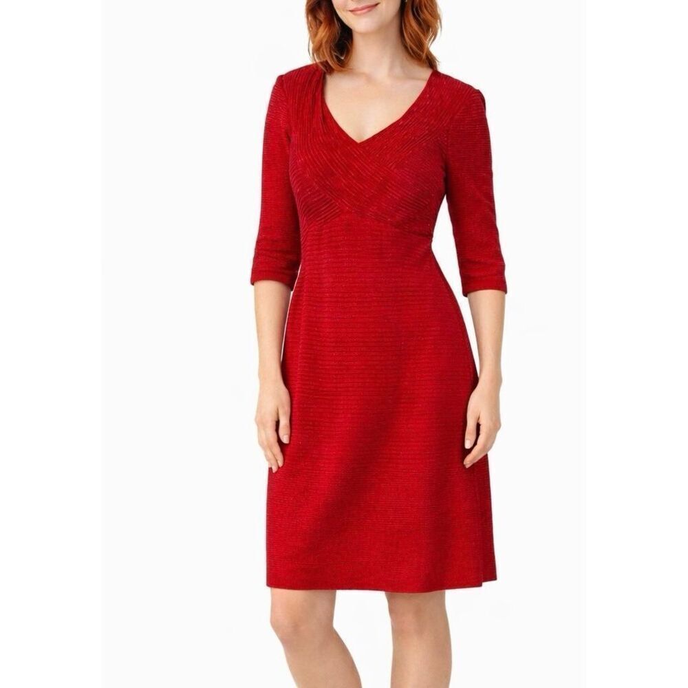 Maggy London fitted sweetheart red dress size 6